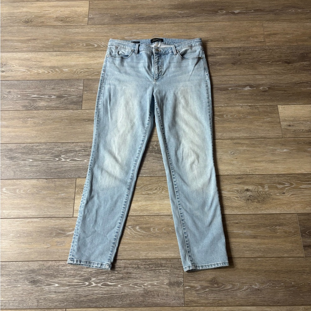 Talbots Flawless Five Pocket Slim Ankle Jeans Sz 12 Classic Light Denim Coastal
